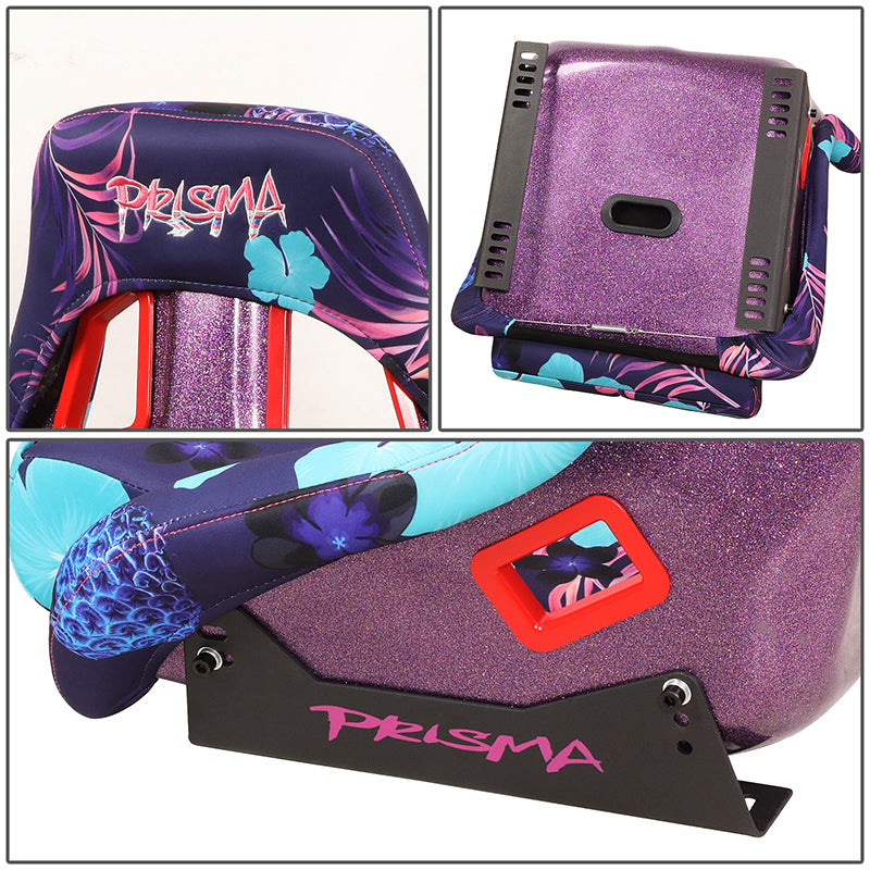 Vegan Satin Fixed Back Racing Bucket Seat - FRP-302-PINA