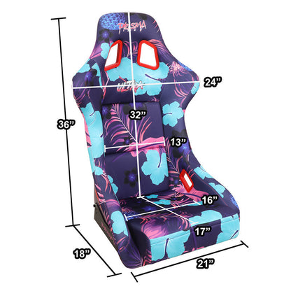 Vegan Satin Fixed Back Racing Bucket Seat - FRP-302-PINA