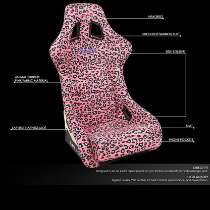 Vegan Micro Fiber Fixed Back Racing Bucket Seat - FRP-302-PK-SAVAGE