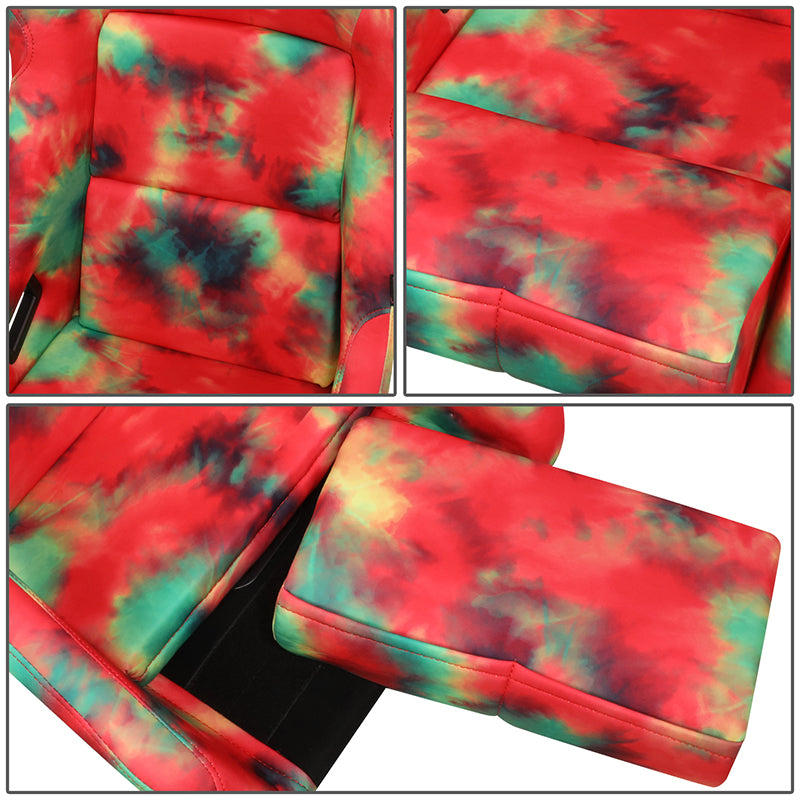 Tie Dye Fiberglass Vegan Satin Bucket Racing Seat - FRP-302-TIEDYE