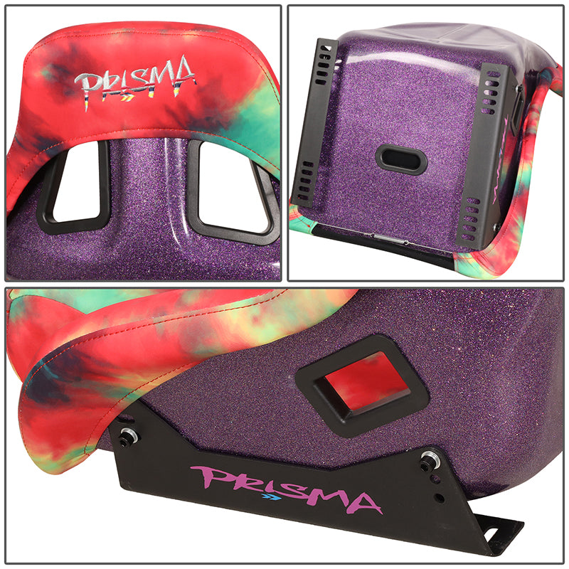 Tie Dye Fiberglass Vegan Satin Bucket Racing Seat - FRP-302-TIEDYE