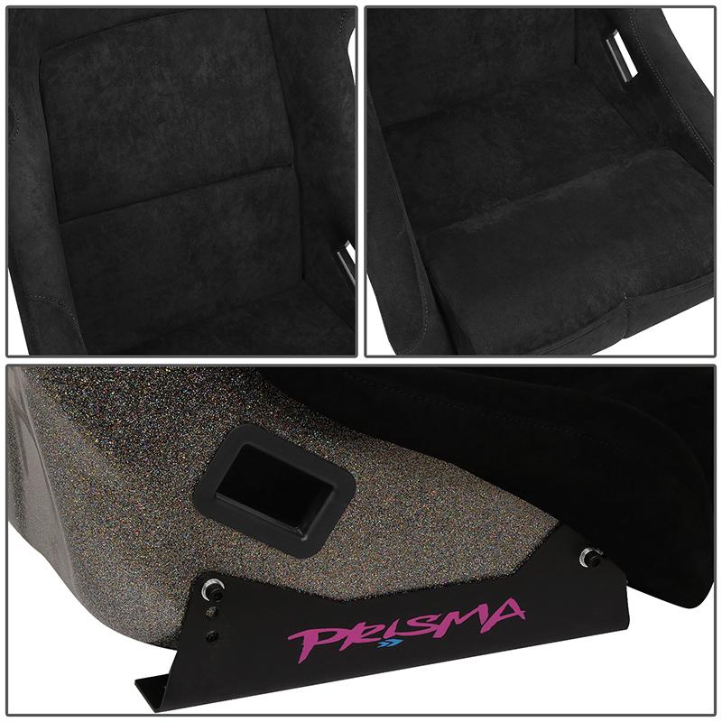 Large Size Black Alcantara Bucket Racing Seats - FRP-302BK-ULTRA