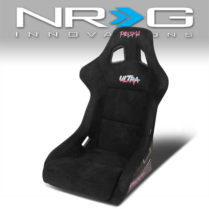 Large Size Black Alcantara Bucket Racing Seats - FRP-302BK-ULTRA