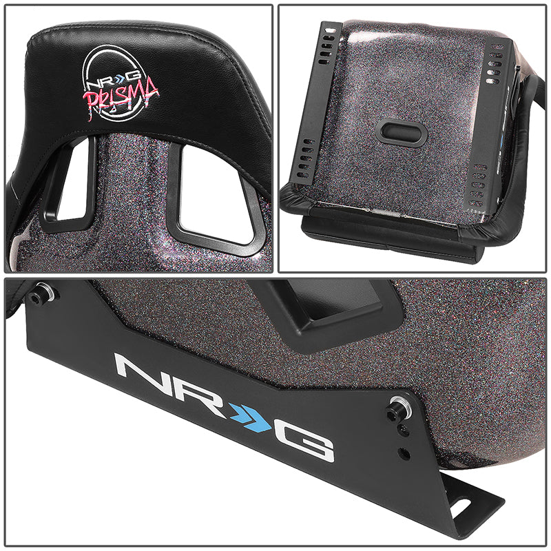 Prisma Vegan Vinyl Large Fixed Back Bucket Racing Seat - FRP-302BK-V