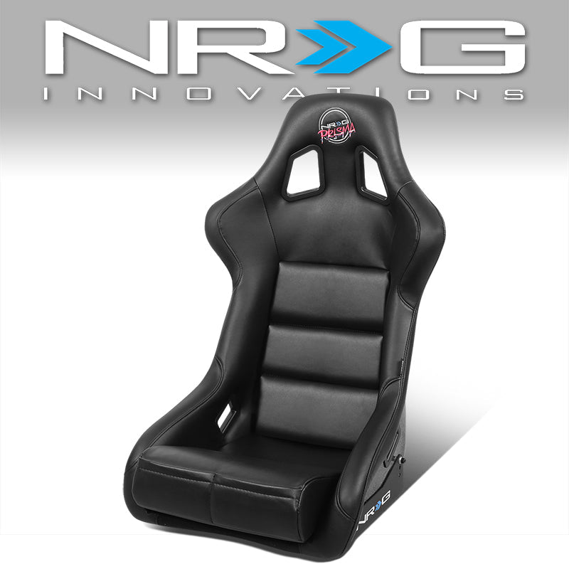 Prisma Vegan Vinyl Large Fixed Back Bucket Racing Seat - FRP-302BK-V