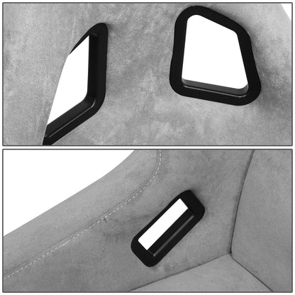 Large Size Grey Alcantara Bucket Racing Seats - FRP-302GY-ULTRA