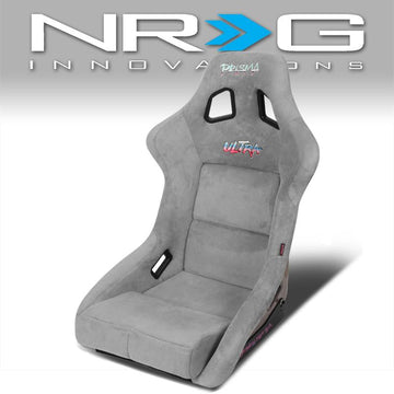 Large Size Grey Alcantara Bucket Racing Seats - FRP-302GY-ULTRA