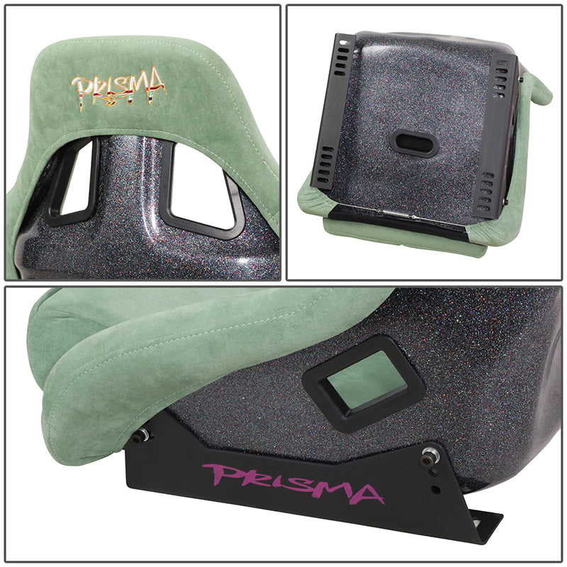 Vegan Micro Fiber Fixed Back Racing Bucket Seat - FRP-302OL-PRISMA