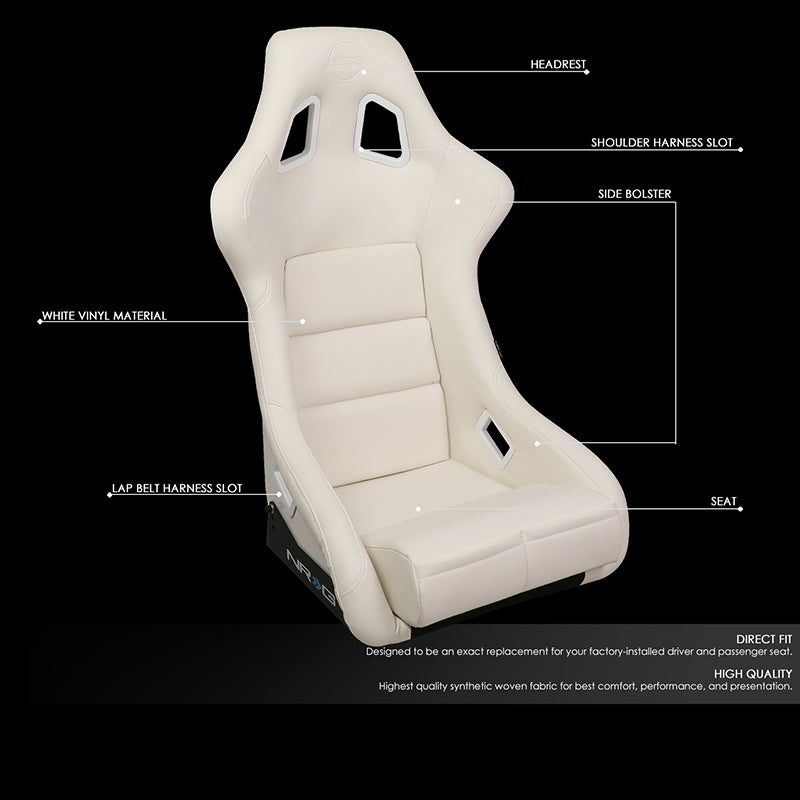 Large Size Fiberglass Fixed Back Bucket Racing Seat - FRP-302WT-V