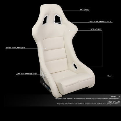 Large Size Fiberglass Fixed Back Bucket Racing Seat - FRP-302WT-V
