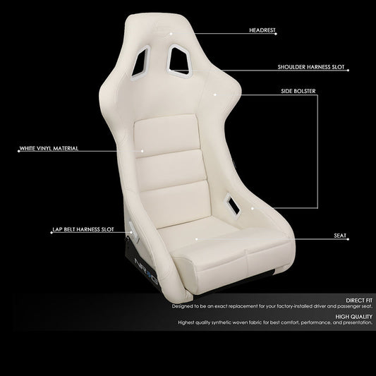 Large Size Fiberglass Fixed Back Bucket Racing Seat - FRP-302WT-V