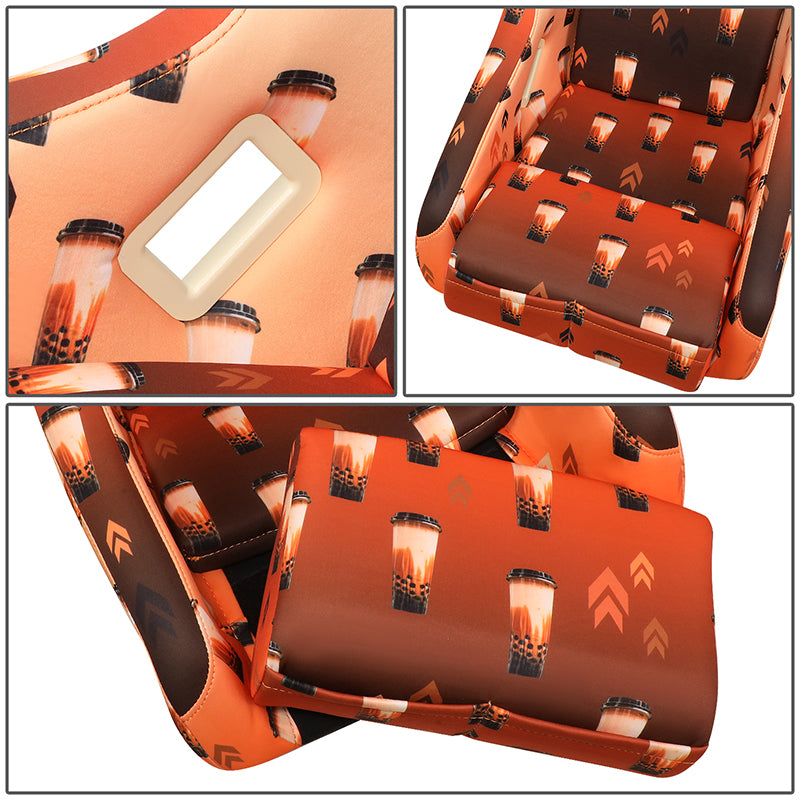Vegan Satin Fixed Back Racing Bucket Seat - FRP-303-BOBA