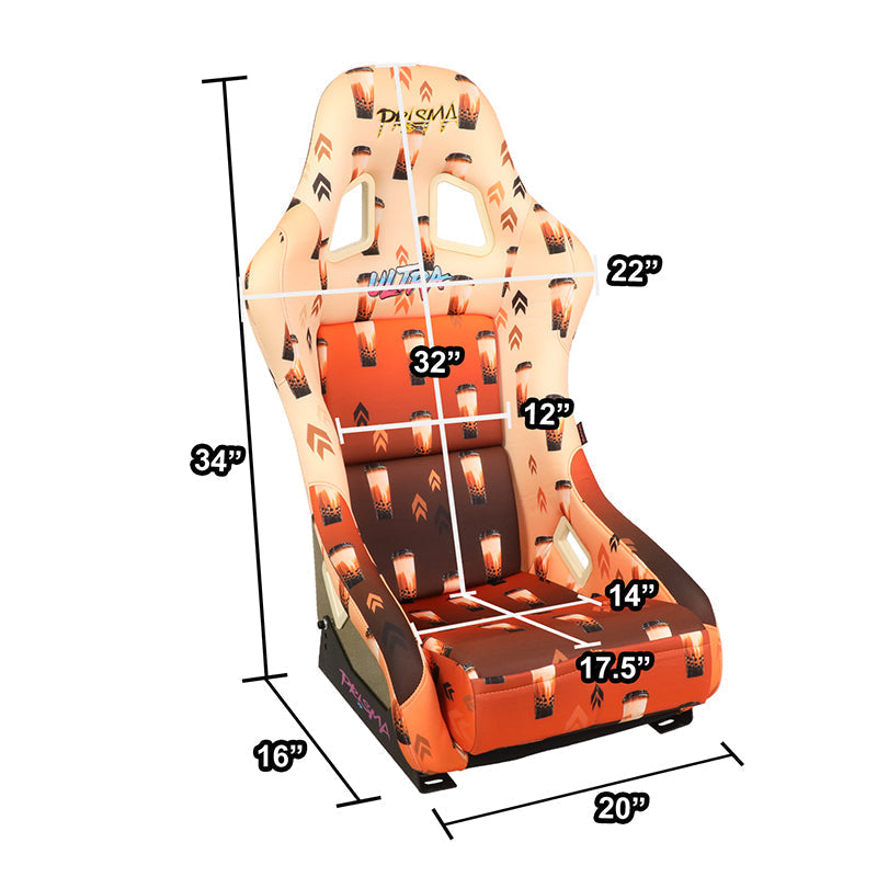 Vegan Satin Fixed Back Racing Bucket Seat - FRP-303-BOBA