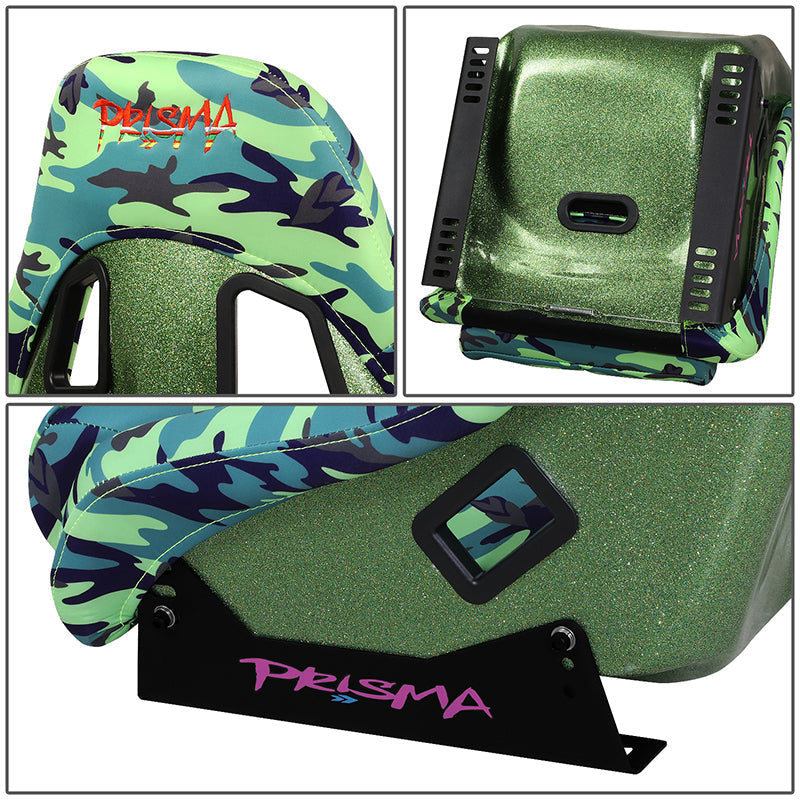 Vegan Satin Fixed Back Racing Bucket Seat - FRP-303-GIJ