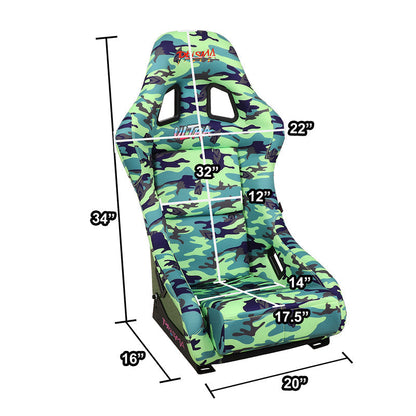 Vegan Satin Fixed Back Racing Bucket Seat - FRP-303-GIJ