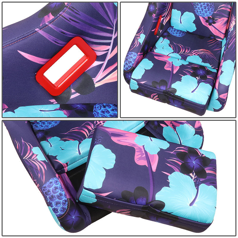 Vegan Satin Fixed Back Racing Bucket Seat - FRP-303-PINA
