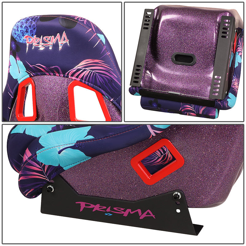 Vegan Satin Fixed Back Racing Bucket Seat - FRP-303-PINA