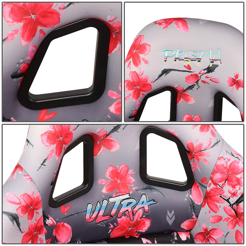 Vegan Satin Fixed Back Racing Bucket Seat - FRP-303-SAKURA