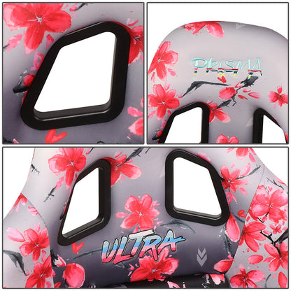 Vegan Satin Fixed Back Racing Bucket Seat - FRP-303-SAKURA