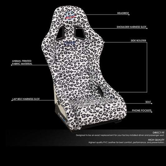 Vegan Micro Fiber Fix Back Racing Bucket Seat - FRP-303-WT-SAVAGE