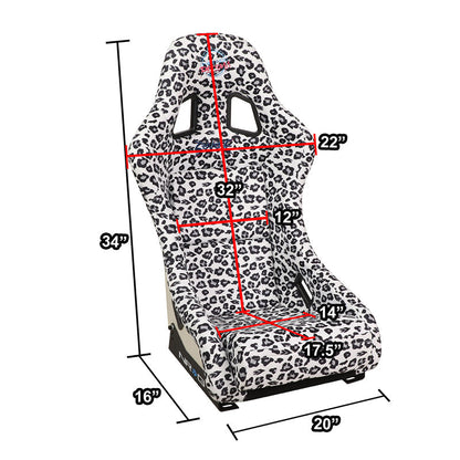 Vegan Micro Fiber Fix Back Racing Bucket Seat - FRP-303-WT-SAVAGE