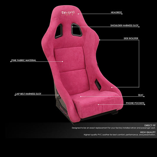Vegan Micro Fiber Fixed Back Racing Bucket Seat - FRP-303FH-PRISMA