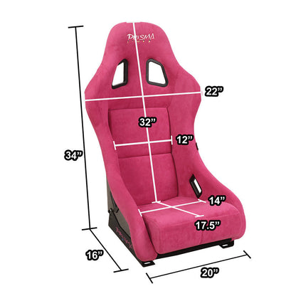 Vegan Micro Fiber Fixed Back Racing Bucket Seat - FRP-303FH-PRISMA