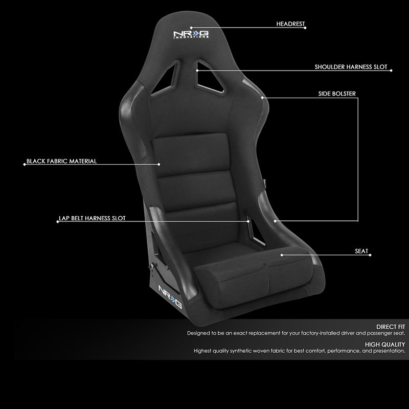 Small Size Fiberglass Fixed Back Bucket Racing Seat - FRP-330