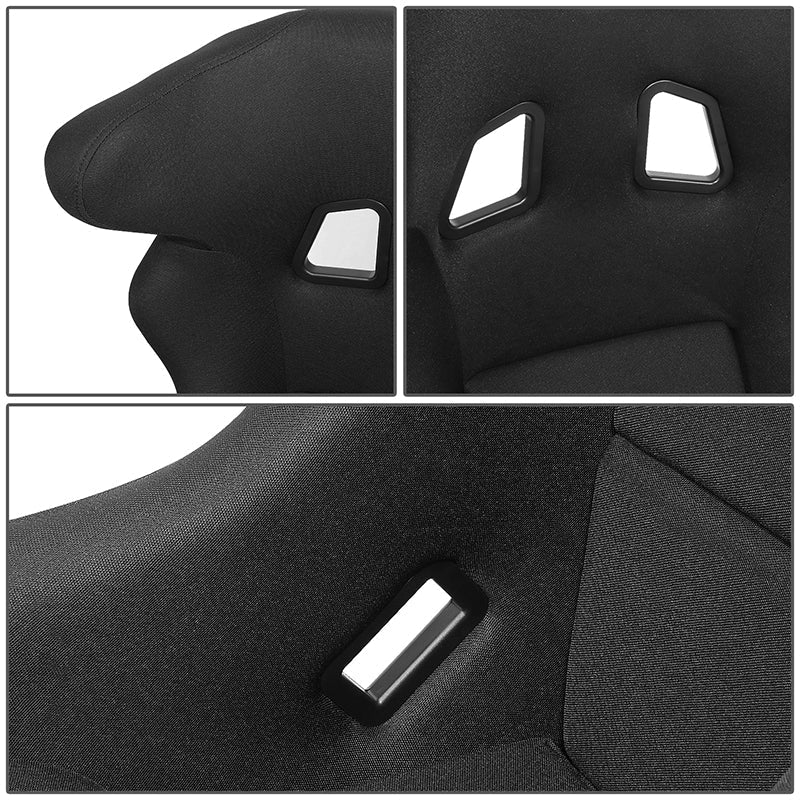 Microfiber Fiberglass Fixed Back Bucket Racing Seat w/Bracket - FRP-600WT