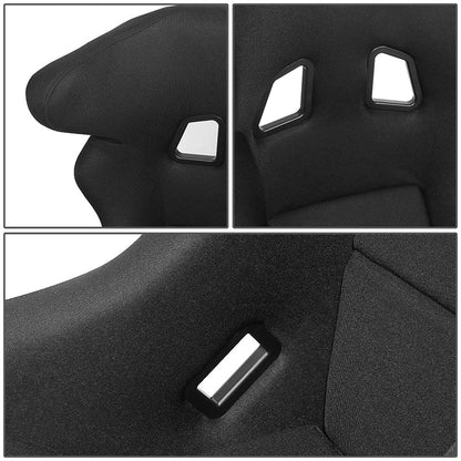 Microfiber Fiberglass Fixed Back Bucket Racing Seat w/Bracket - FRP-600WT