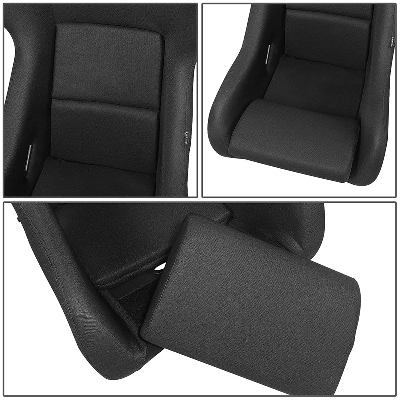 Microfiber Fiberglass Fixed Back Bucket Racing Seat w/Bracket - FRP-600WT