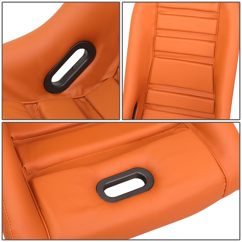 Vegan Leather Fixed Back Racing Bucket Seat - PRI-100BR-STARDUST