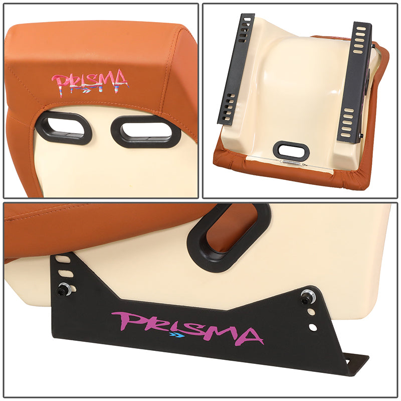 Vegan Leather Fixed Back Racing Bucket Seat - PRI-100BR-STARDUST