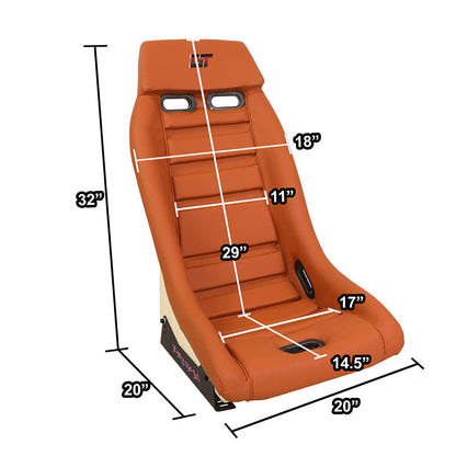 Vegan Leather Fixed Back Racing Bucket Seat - PRI-100BR-STARDUST