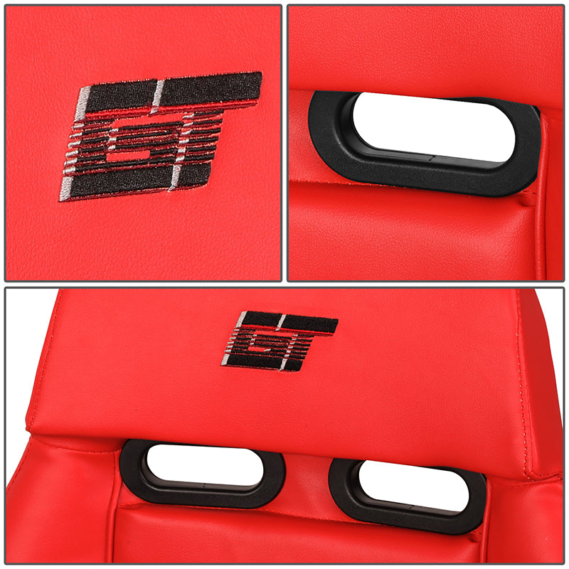 Vegan Leather Fixed Back Racing Bucket Seat - PRI-100RD-STARDUST