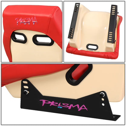 Vegan Leather Fixed Back Racing Bucket Seat - PRI-100RD-STARDUST