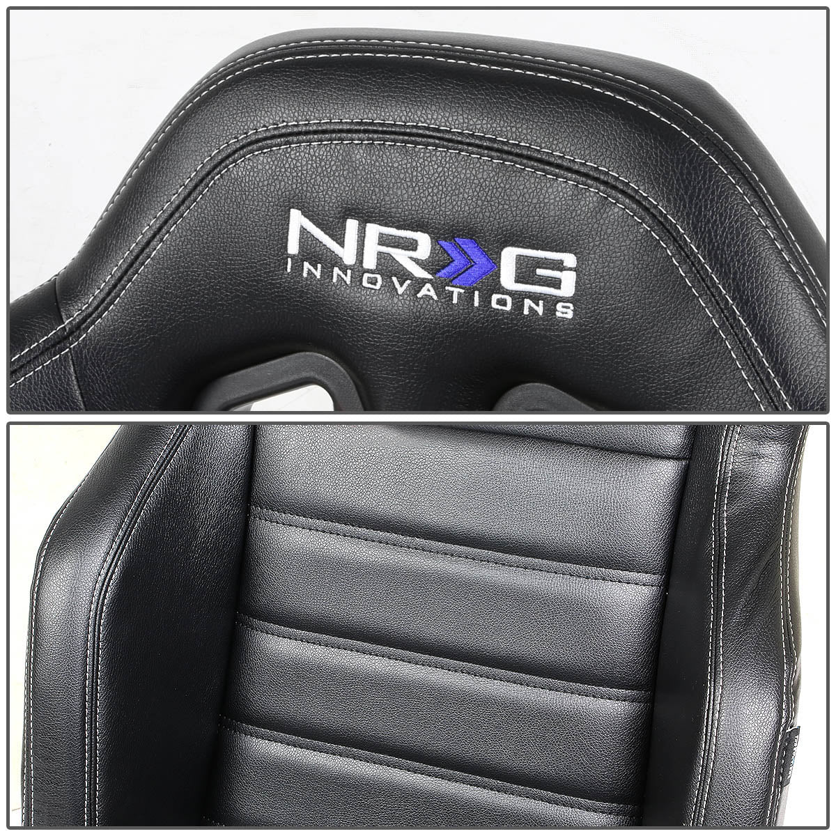 Pair Type-R Style PVC Leather Racing Seats - RSC-208