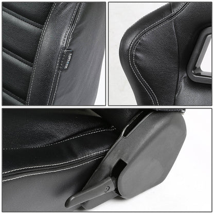 Pair Type-R Style PVC Leather Racing Seats - RSC-208