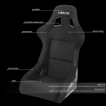 Carbon Fiber Back Fixed Position Bucket Racing Seat - RSC-302CF-SL