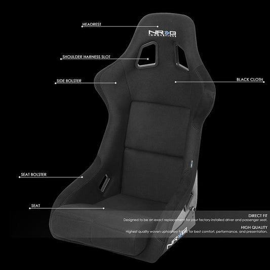 Carbon Fiber Back Fixed Position Bucket Racing Seat - RSC-302CF-SL