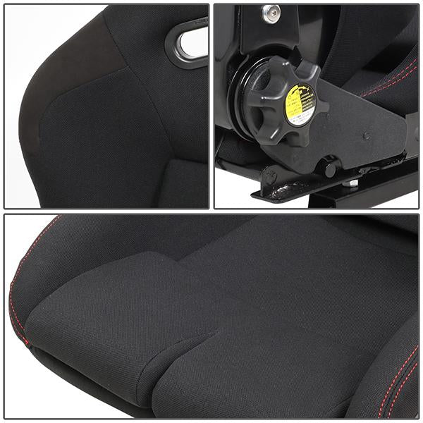 Reclinable Fabric Racing Seat w/Slider - RSC-400BK