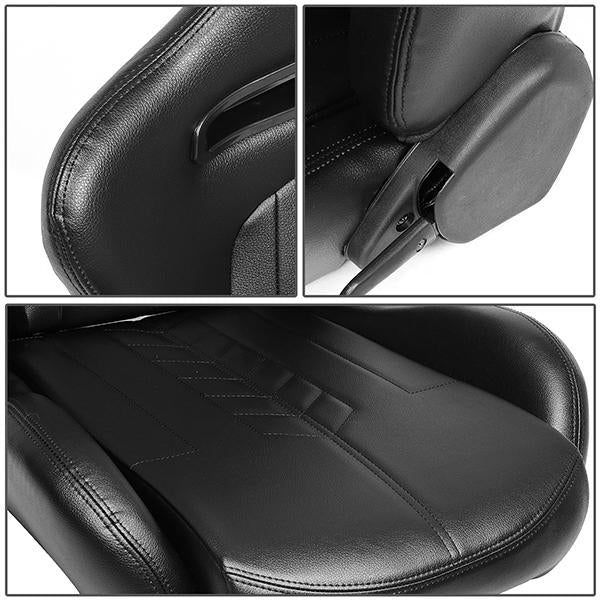 Fully Reclinable PVC Racing Seat - Left/Driver Side - RSC-810BK