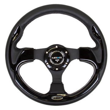 320mm Black Leather Grip Steering Wheel - RST-001BK
