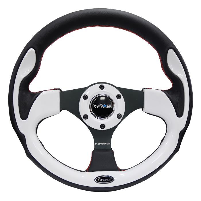 320mm Black Leather Grip Steering Wheel - RST-001WT