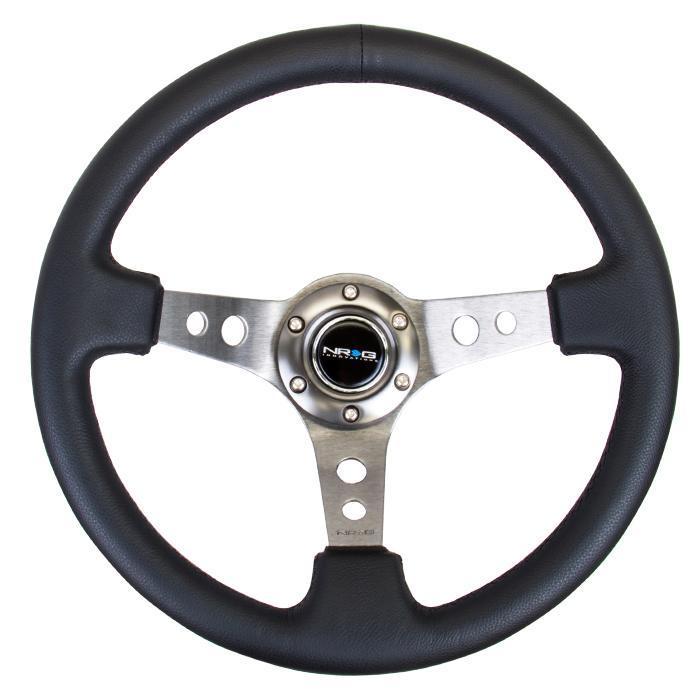 350mm 3 in. Deep Dish Leather Grip Steering Wheel - RST-006GM