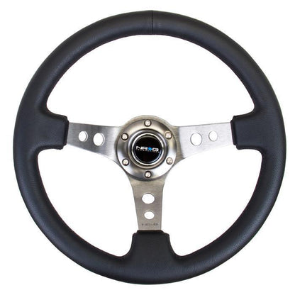350mm 3 in. Deep Dish Leather Grip Steering Wheel - RST-006GM