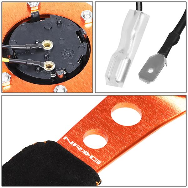 350mm 3 in. Deep Dish Suede Grip Steering Wheel - RST-006S-OR