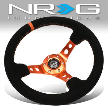 350mm 3 in. Deep Dish Suede Grip Steering Wheel - RST-006S-OR