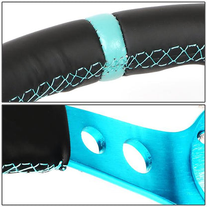 350mm 3 in. Deep Dish Leather Grip Steering Wheel - RST-006TL