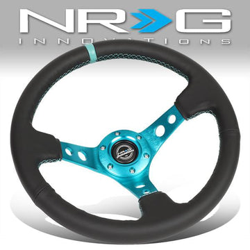 350mm 3 in. Deep Dish Leather Grip Steering Wheel - RST-006TL
